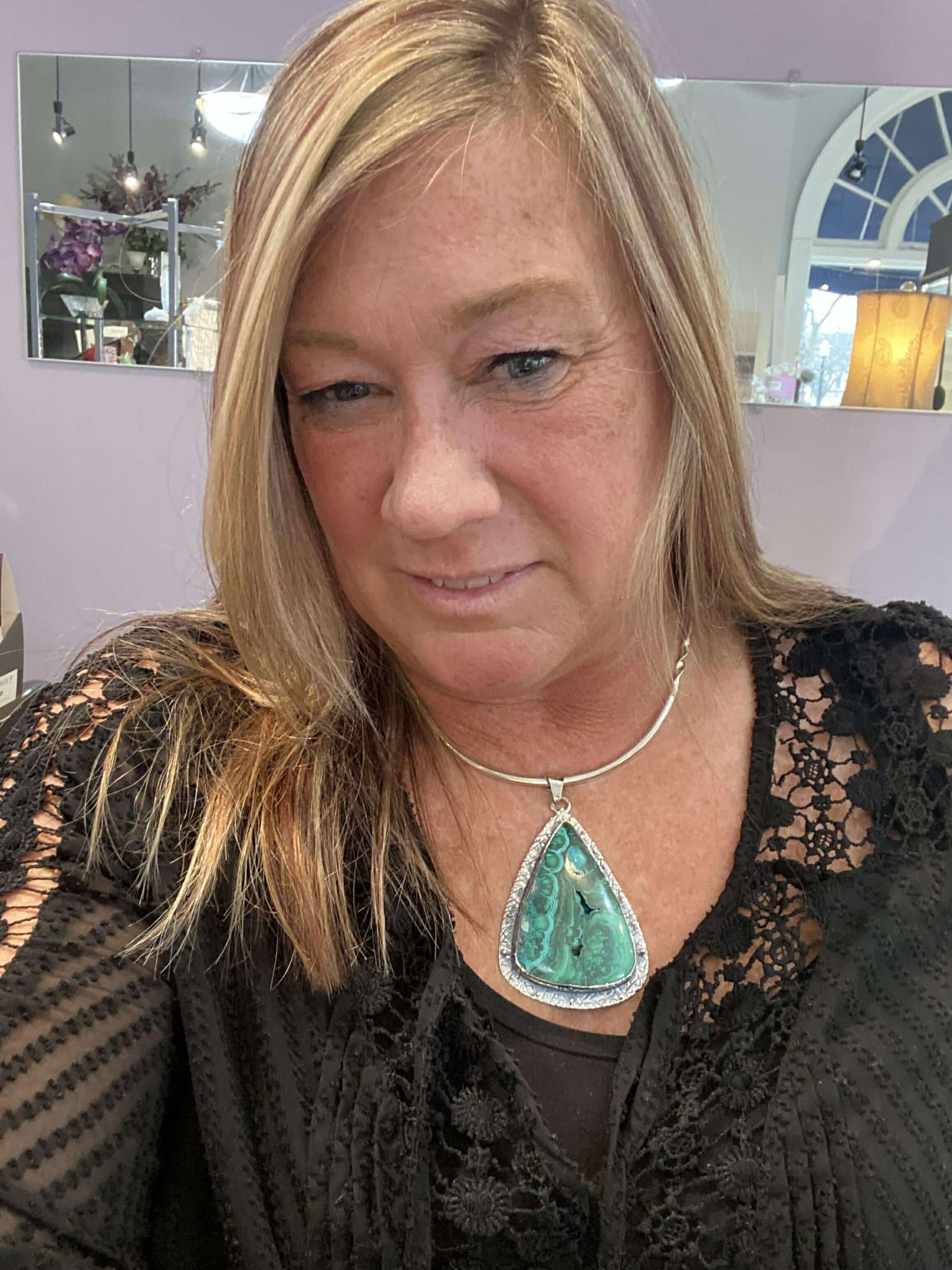 Malachite Triangle Statement Pendant