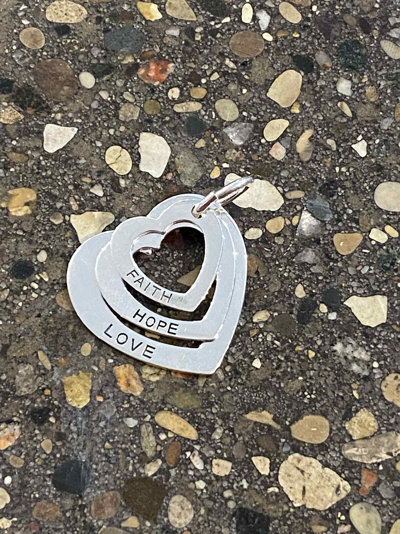 Triple Heart Sterling Silver Pendant