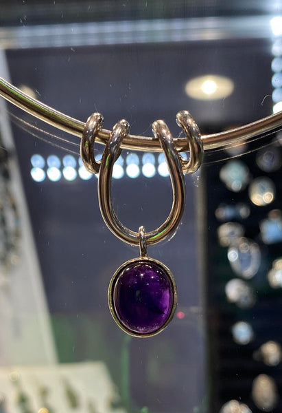 Oval Amethyst Slide Pendant