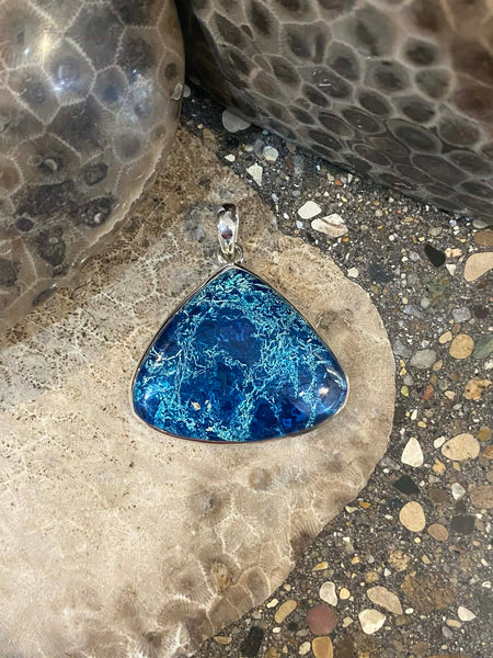 Azurite Triangle Pendant