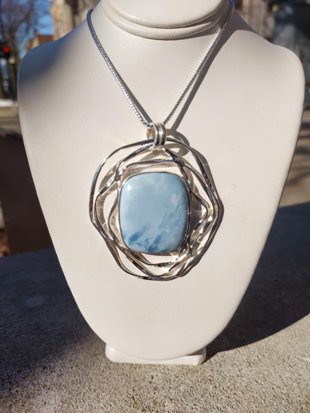 Blue Opal Abstract Pendant