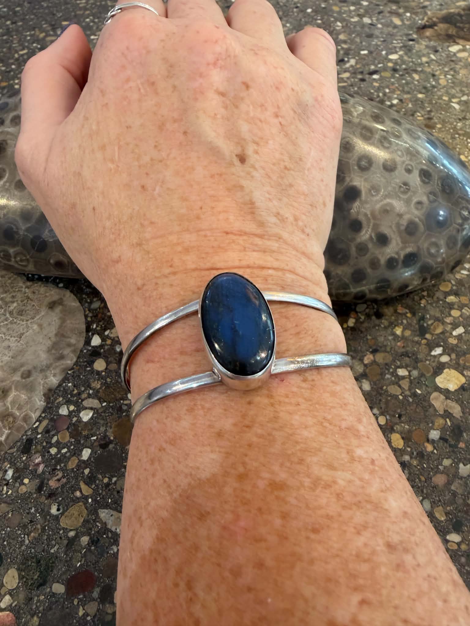 Labradorite Oval Cuff Bracelet