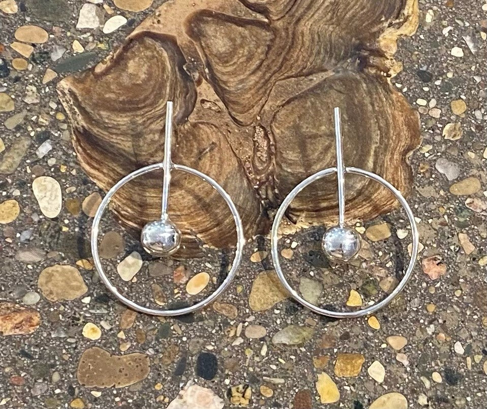 Sterling Silver Retro Post Earrings