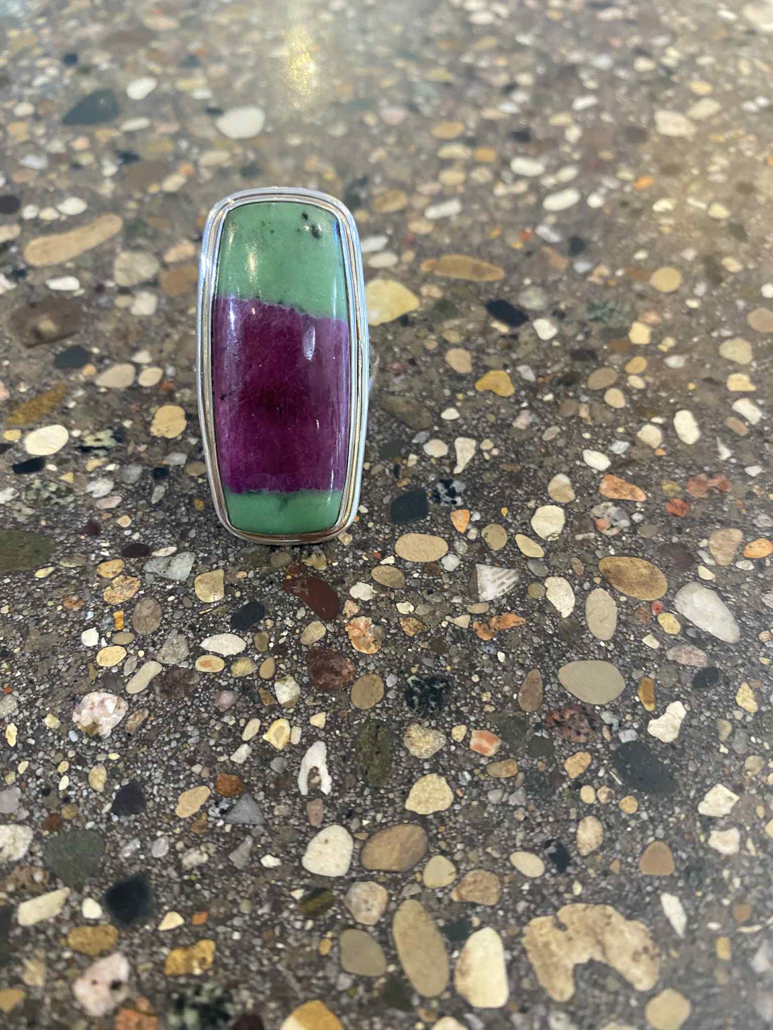 Ruby Zoisite Oblong Ring