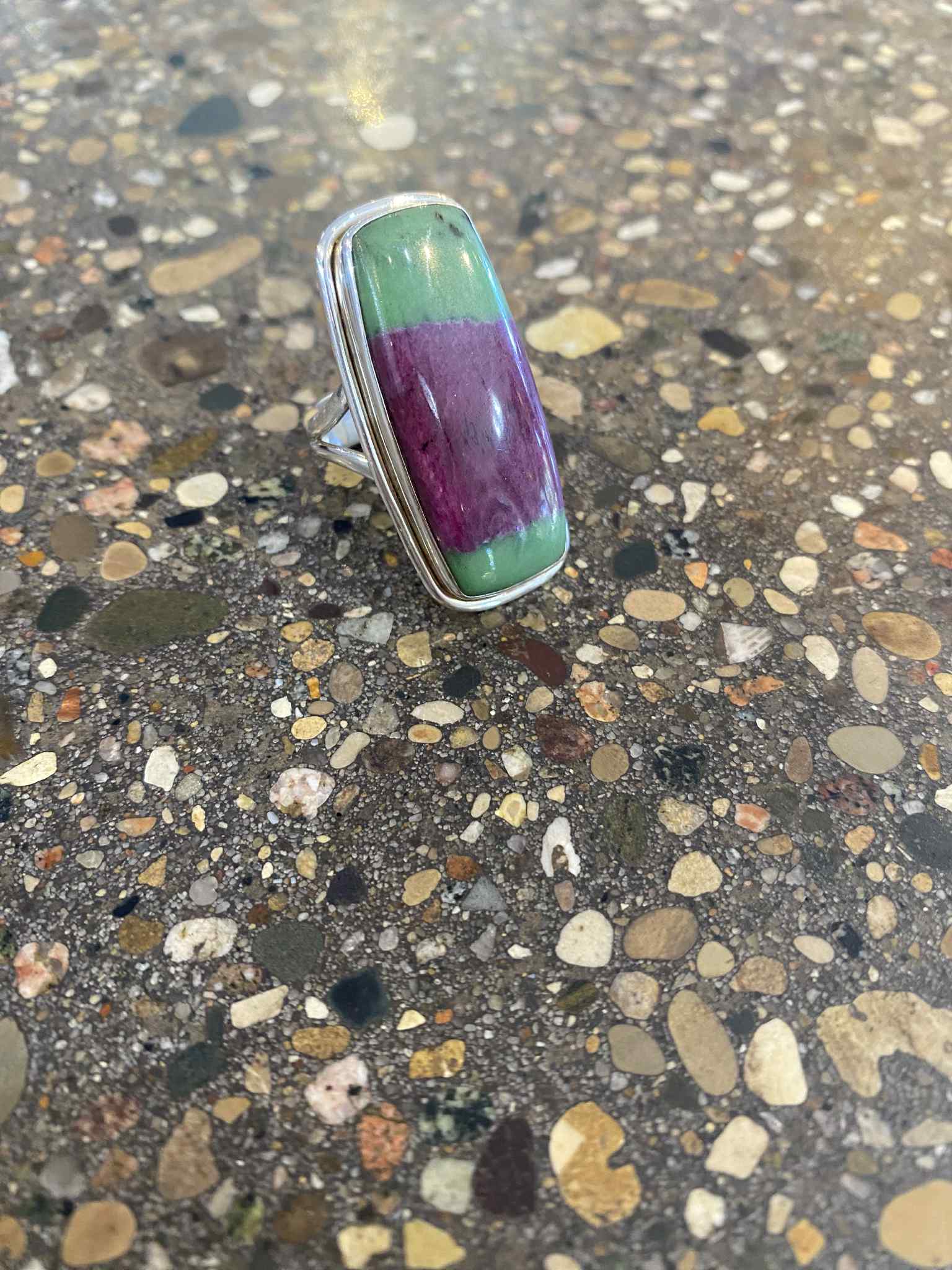 Ruby Zoisite Oblong Ring