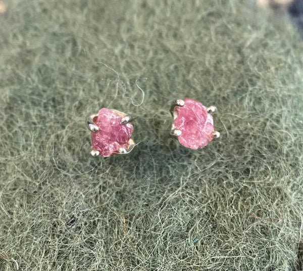 Rubellite (Deep Pink Tourmaline) Earrings