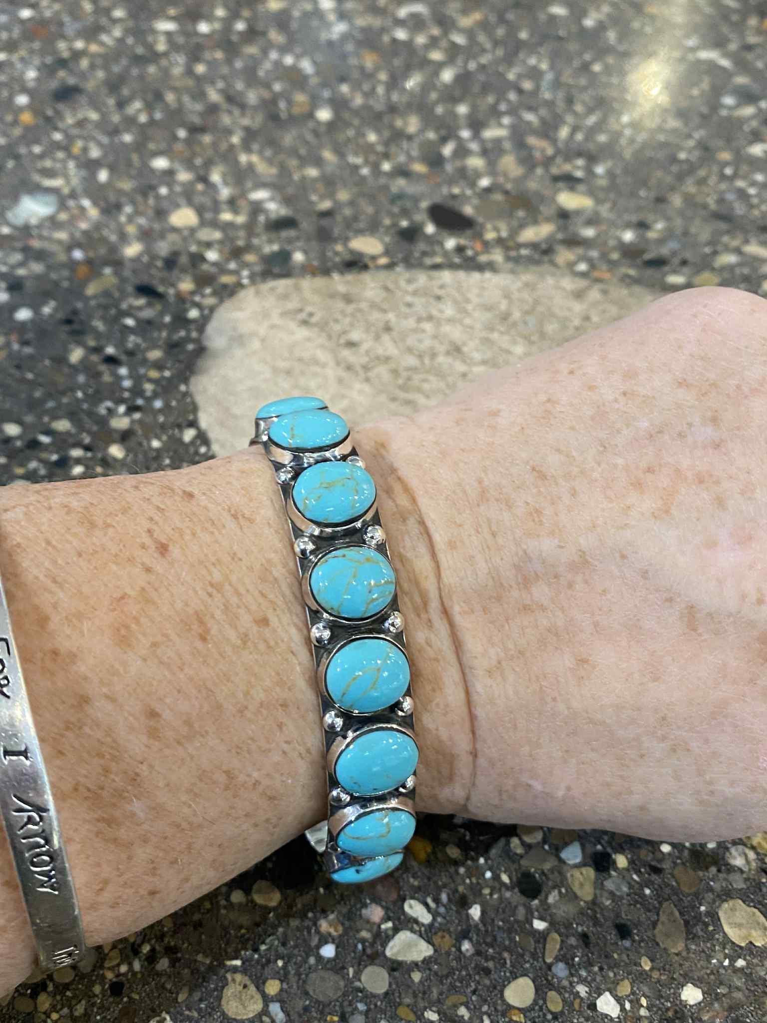 Turquoise 9 Stone Cuff Bracelet