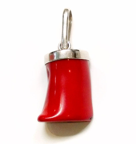 Red Coral Silver-Capped Pendant