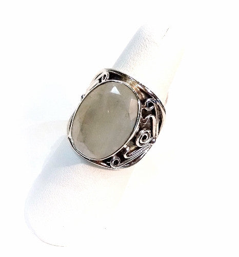 Moonstone Faceted Oval Ring